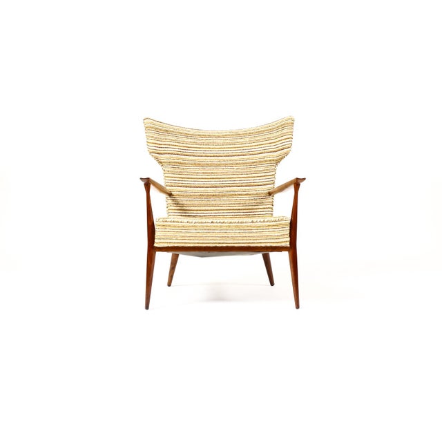 1960s Mid Century Wingback Lounge Chairs Attributed to Paul McCobb for Directional — Walnut Frames — Reupholstery Included For Sale - Image 9 of 16