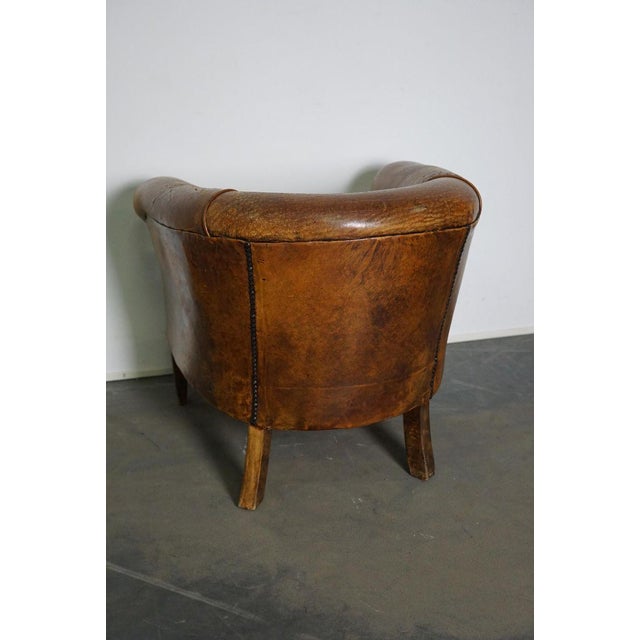 1970s Vintage Dutch Cognac Leather Club Chair For Sale - Image 5 of 18
