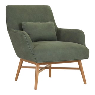 Sculptural, Leather Lounge Chair For Sale