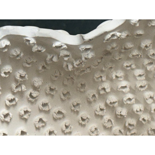 Anthem White Textured Ceramic Sculptural Vase For Sale - Image 10 of 12