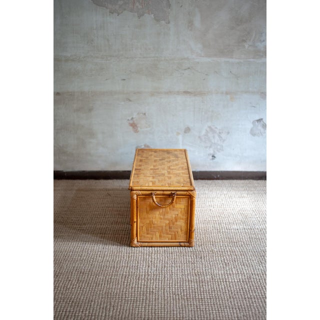 Light Yellow Vitage Bamboo Storage Trunks, 1980s, Set of 2 For Sale - Image 8 of 12