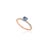 14k Solid Rose Gold Diamond and Cushion Cut Blue Sapphire Ring Size 7 For Sale - Image 4 of 7