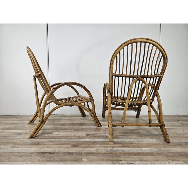 Vintage Wicker Armchairs, 1970, Set of 4 For Sale - Image 6 of 16