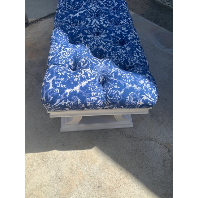 Mid Century Neoclassical Ottoman or Bench Upholstered in Ralph Lauren For Sale In Seattle - Image 6 of 12
