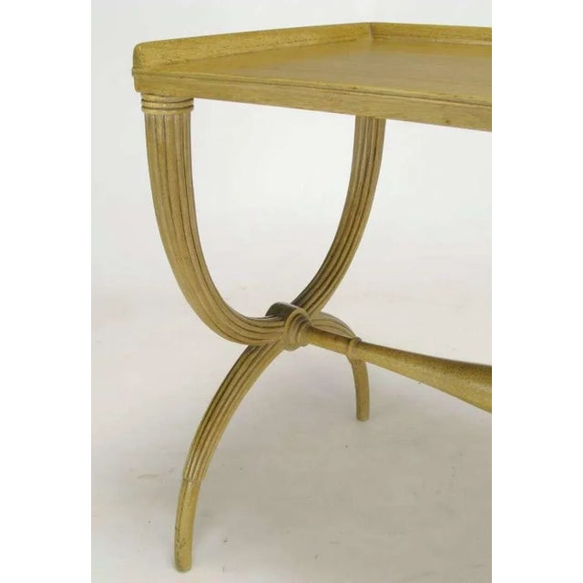 Edward Wormley Bleached Mahogany Reeded Curule Leg Table For Sale In Chicago - Image 6 of 10