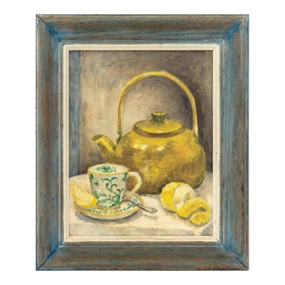 Still Life Scene, Oil on Canvas Panel, 20th Century For Sale