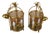 Hanging Lanterns in Polished Brass and Cylindrical Glass, 1950s, Set of 2 For Sale