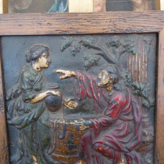 18th Century Cast Iron Religious Figural Plaque, 1760 For Sale - Image 4 of 17