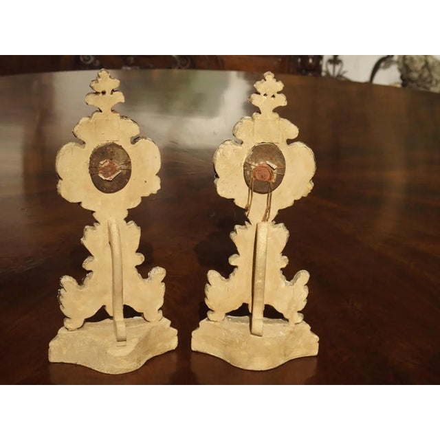 Pair of Silvered Wooden Reliquaries From France, Circa 1750 For Sale - Image 9 of 13