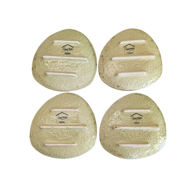 Fortunata Casa Mia Set of 4 Green Triangular Plates NEW Italy Adiano Tolomei MCM Brand new without tags, no chips or...