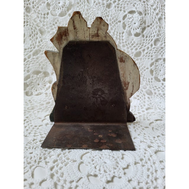 Early 1900s Hand Painted Wooden and Metal Ship Bookend For Sale In Baltimore - Image 6 of 9