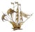 Caravel Model in Gilded Silver Filigree with Enameled Crosses on the Sails and Resting on Scalloped Base For Sale