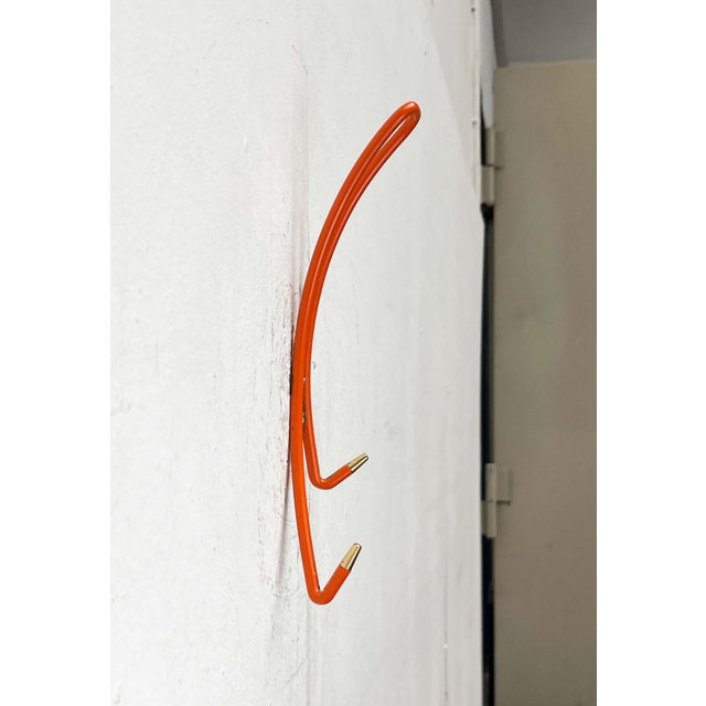 Gold Mid-Century Modern German Wall Coat Rack, 1960s, Set of 5 For Sale - Image 8 of 18