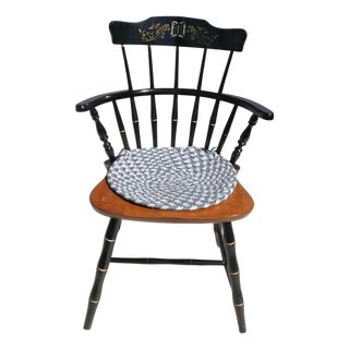 Early 20th Century Nichols and Stone Black Lacquered Hand Painted Windsor Chair For Sale