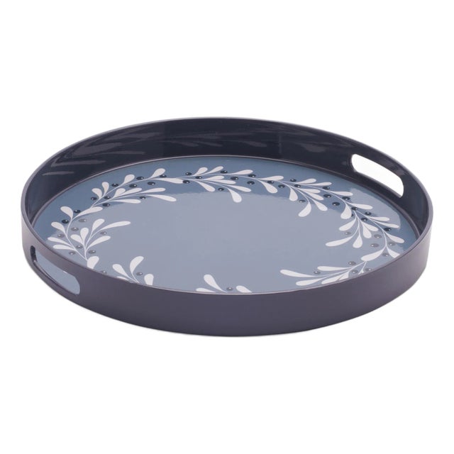Winter Botanical Wreath Tray 13.5"D For Sale