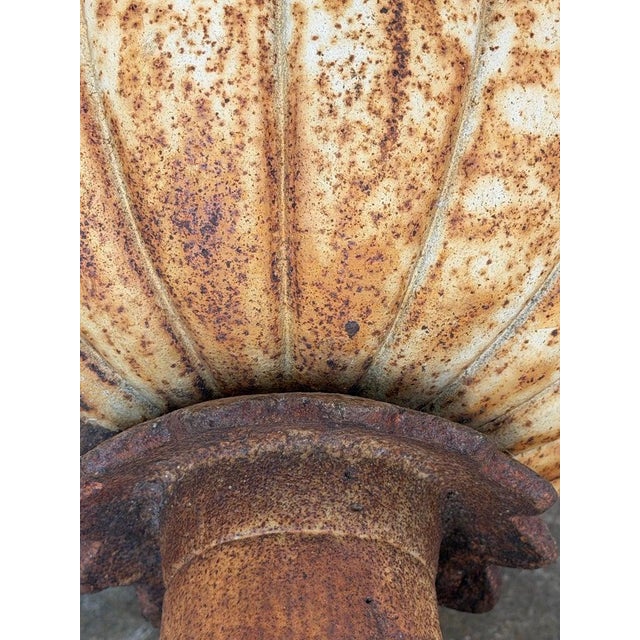 Burnt Umber Antique French Cast Iron Garden Urn, Distressed Patina, 19th Century For Sale - Image 8 of 13