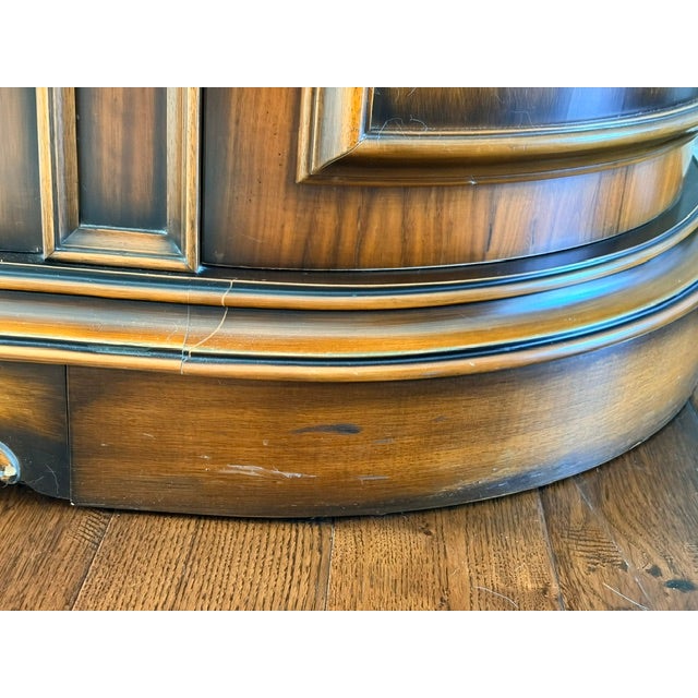 Vintage Italian Provincial Baroque-Style Floral Marquetry Inlaid Credenza Sideboard For Sale - Image 10 of 13