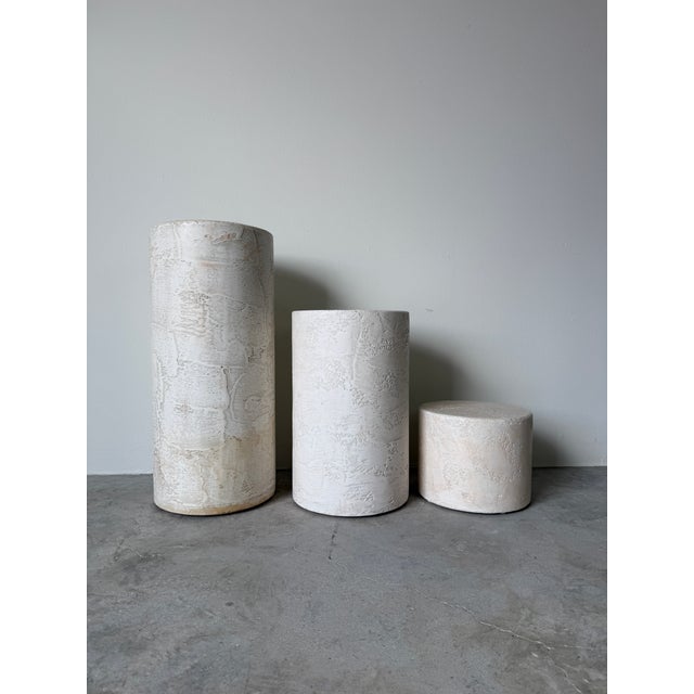 1980's Postmodern Plaster and Wood Pedestals - Set of 3 For Sale - Image 13 of 18