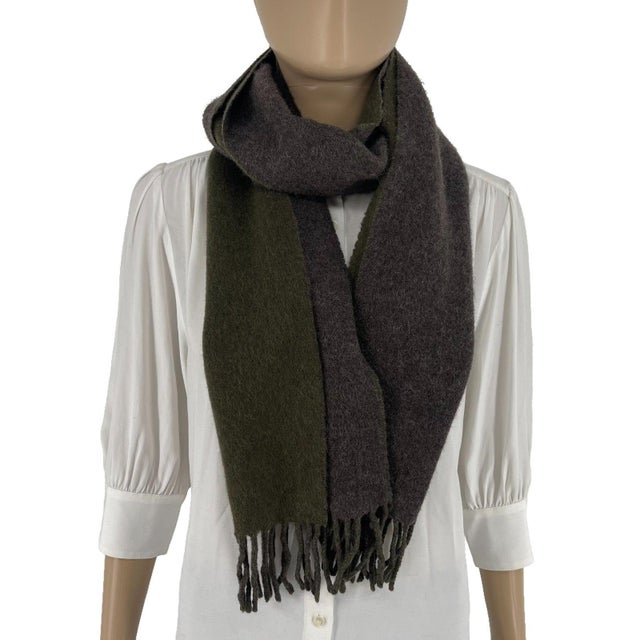 Polo Ralph Lauren Grey & Green Wool Blend Scarf