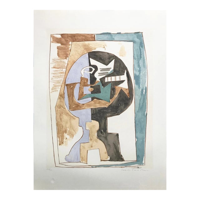 "Gueridon Et Guitare" 1980s Pablo Picasso Estate Lithograph For Sale
