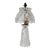 Vintage Cut Crystal Boudoir Table Lamp W/ Matching Shade For Sale