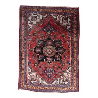 1920s, Antique Persian Heriz Rug Wool Handmade 3' X 4.4' For Sale