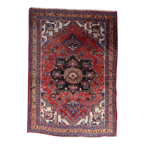 1920s, Antique Persian Heriz Rug Wool Handmade 3' X 4.4'