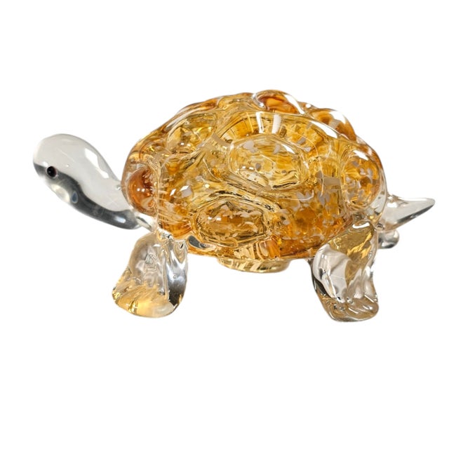 Late 20th Century Lenox Crystal Turtle Figurine " Riverbed Ranger" Confetti Paperweight 5.25" For Sale - Image 5 of 8