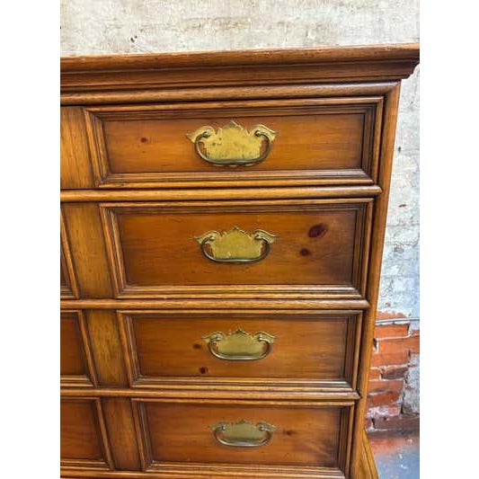 Drexel Tall Boy Dresser, Walnut, Hollywood Regency Style, USA, 1970 For Sale - Image 13 of 14