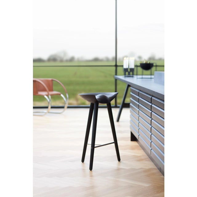 Contemporary Black Beech and Brass Bar Stool by Lassen For Sale - Image 3 of 6