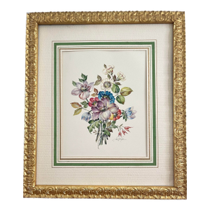 Italian Floral Watercolor Painting by Vittorio Guddittoi