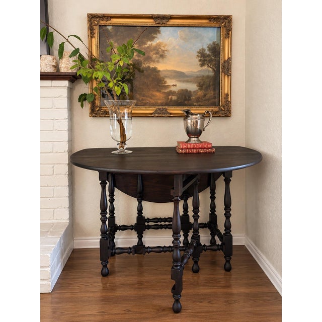 English English Kittinger Buffalo Gateleg Drop-Leaf Table With Original Black Enamel 1866 Badge and Brass Hinges, For Sale - Image 3 of 9