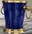 Mid 20th Century Nicole Miller Cobalt Crackle Glass & Brass Wine Chiller For Sale - Image 5 of 8