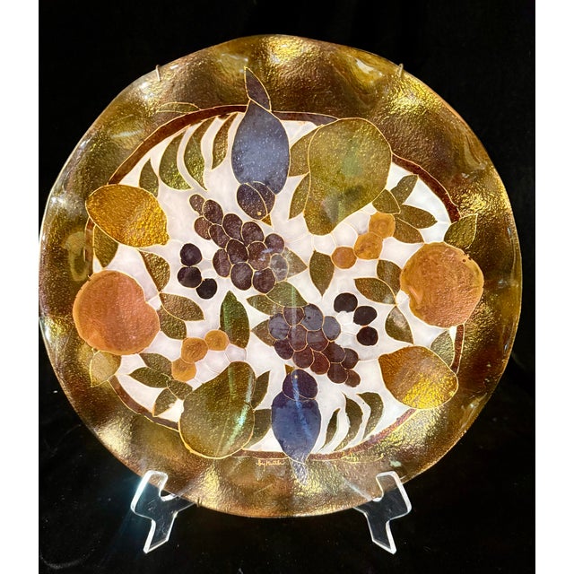 Mid 20th Century Fused Art Glass Decorative Plate For Sale - Image 9 of 12
