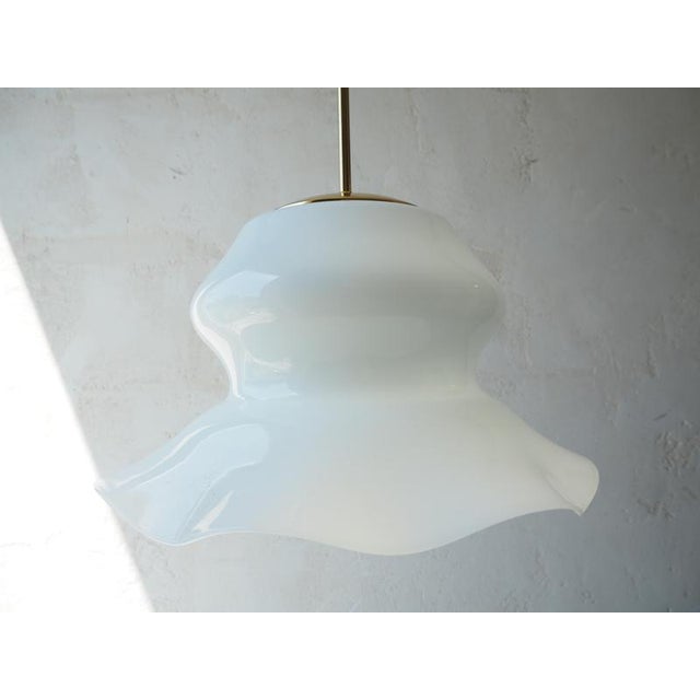 Gold Mid-Century Glass Chandelier, Czechoslovakia, 1960s For Sale - Image 8 of 11