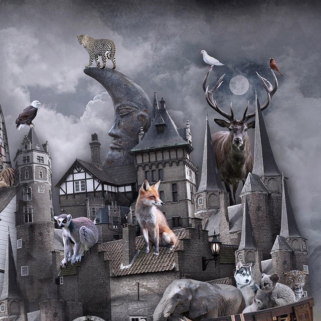 Surrealism Ark by Marcin Owczarek | Photography - Dye Sublimation on Aluminum of a ship filled with animals For Sale - Image 3 of 5