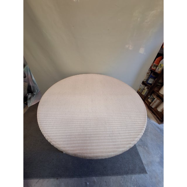 Very well constructed and very large wicker table. 2 matching chairs also available. I personally have a Lloyd Flanders...