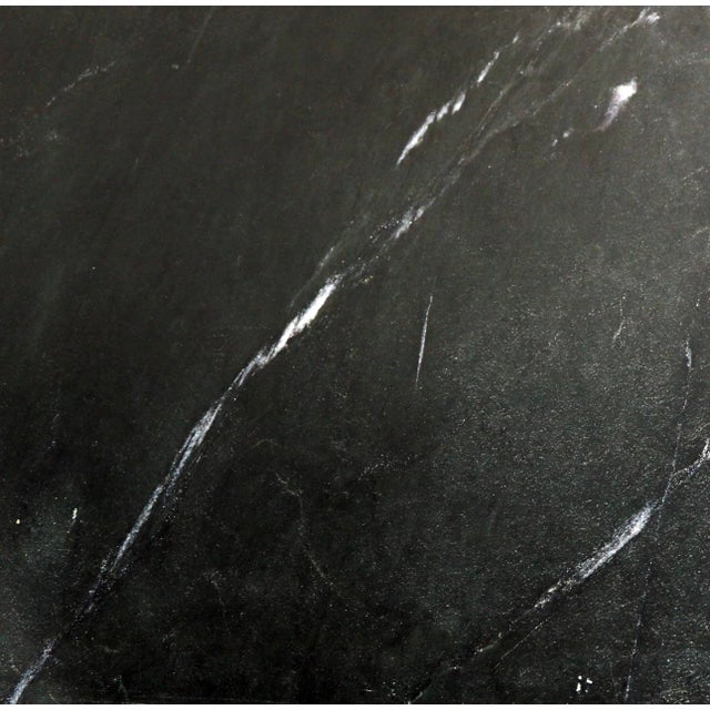 Matthew Izzo Home Gunmetal and Black Marble Console Table For Sale - Image 4 of 4
