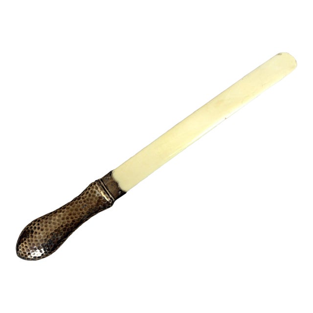 Antique Silver and Bone English Sterling Page Turner For Sale