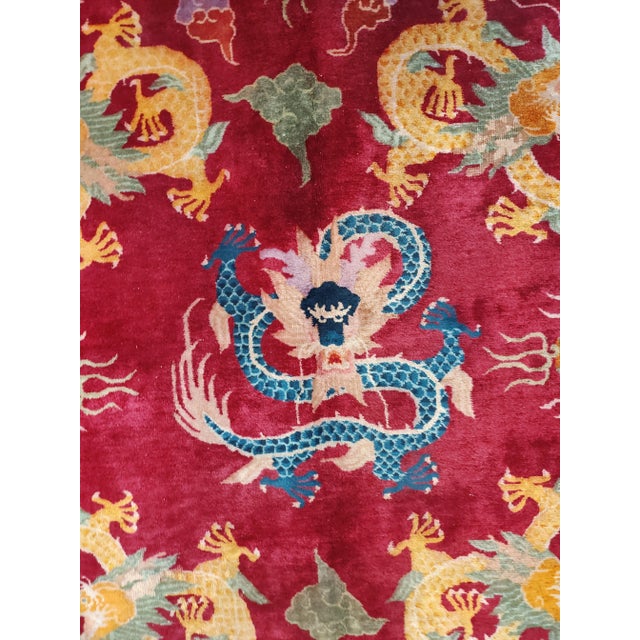 1920s Chinese Art Deco Dragon Carpet ( 8'8" x 11'9" - 264 x 358 ) For Sale In New York - Image 6 of 12