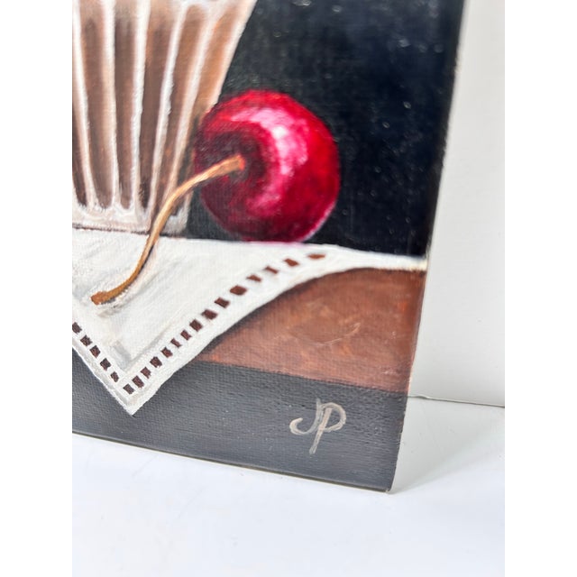 Pair of Original Dessert Still Life Paintings by Jane Palmer Tart Cupcake For Sale - Image 9 of 10