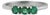 Classic Three Stone Round Emerald Ring in Sterling Silver for Her, Size 6 For Sale