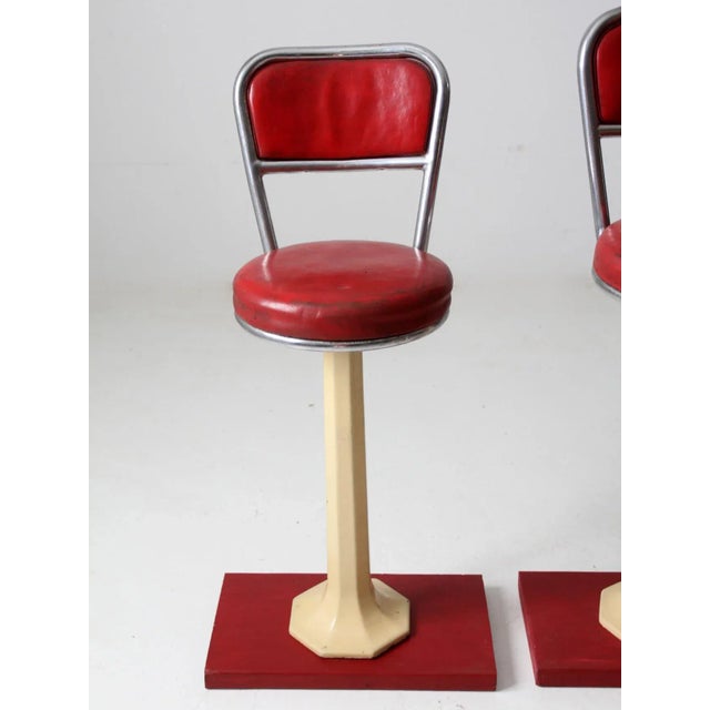 Early 20th Century Antique Soda Fountain Counter Stools Set of 3 For Sale - Image 5 of 13