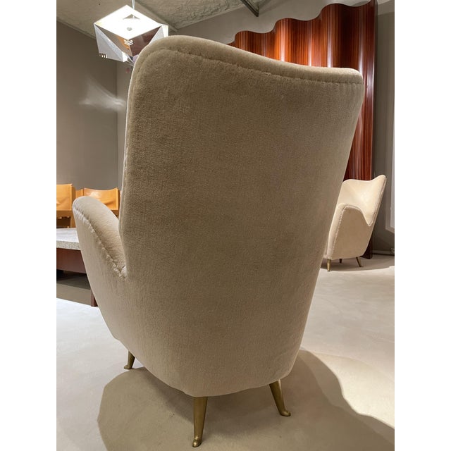 1950s Mohair Velvet Armchairs attributed to Isa Bergamo. 1950s, Set of 2 For Sale - Image 5 of 10