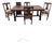 Walker Edison Huntsman 5-Piece Dining Set, Extendable Trestle Table and 4 Chairs, Distressed Dark Oak For Sale