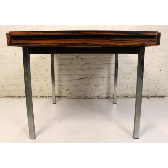 Mid-Century Modern Macassar and Chrome Dining Table Attributed to Fritz Schroder K.-G. For Sale - Image 13 of 18