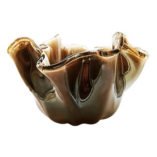 Bronze Jacketed Fazzoletto Vase, 1980s For Sale