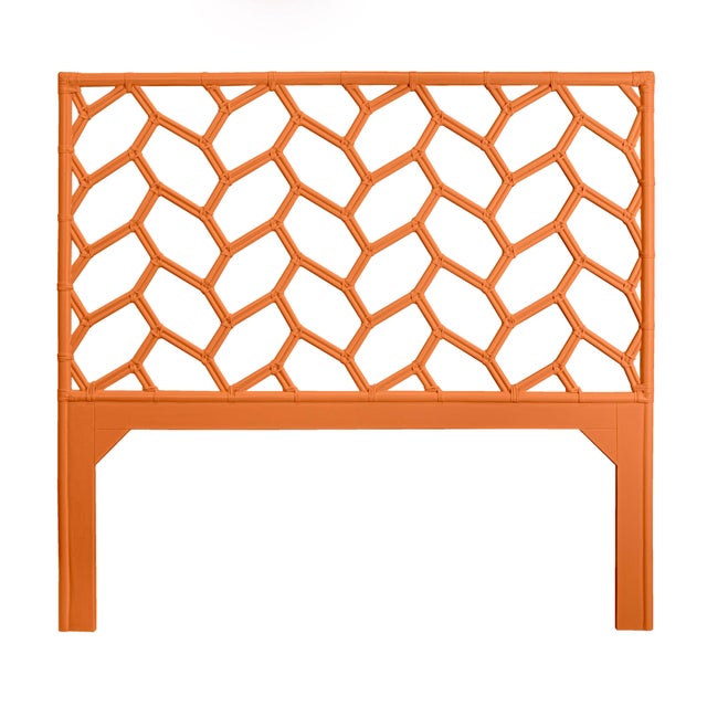 Not Yet Made - Made To Order Silas Standard Bed Queen - Orange For Sale - Image 5 of 12