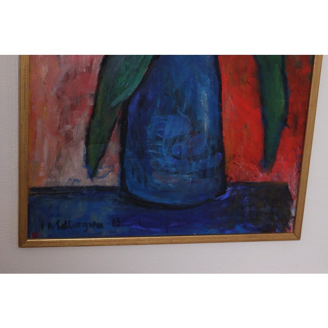 Elisabeth Sellergren, Bold Flower Motif, 1978, Oil on Panel, Framed For Sale - Image 12 of 17