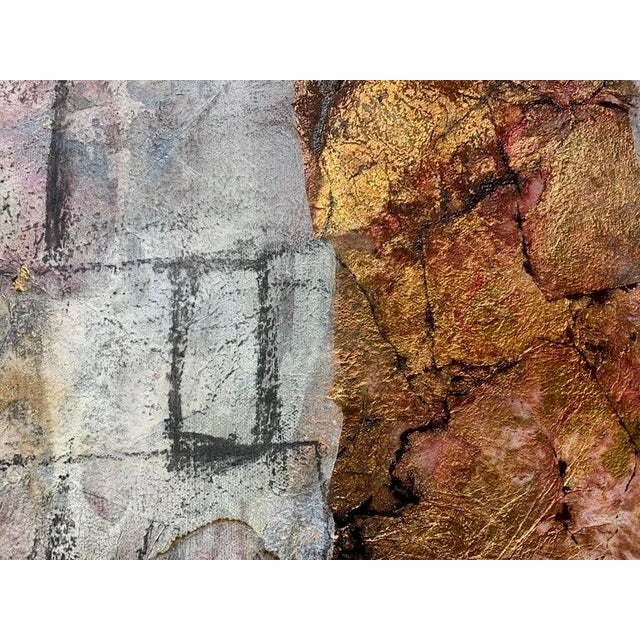 Andrea Stella "In Love Behind the Walls" Gold Leaf Oil Mixed Media Painting, Figurative, Italian Contemporary Art, 2010 For Sale - Image 4 of 8